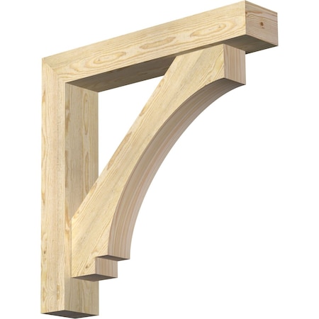 Ekena Millwork Imperial Block Rough Sawn Bracket w/ Offset Brace, Douglas Fir, 6"W x 32"D x 32"H BKT0604X32X32IMP05RDF